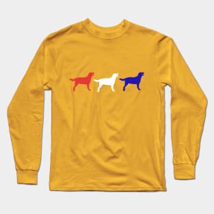Red, White & Blue Happy Lab Design Long Sleeve T-Shirt